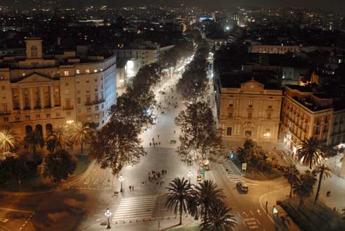 La Rambla - widok z Kolumny Kolumba