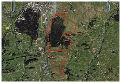 Trasa biegowa w NowymTargu  około 21 km (Lotnisko)